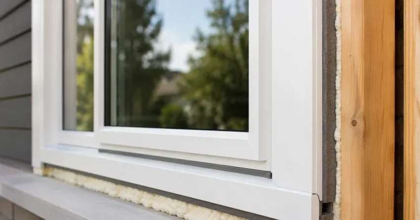 technician installing fiberglass window frame in Waterloo home