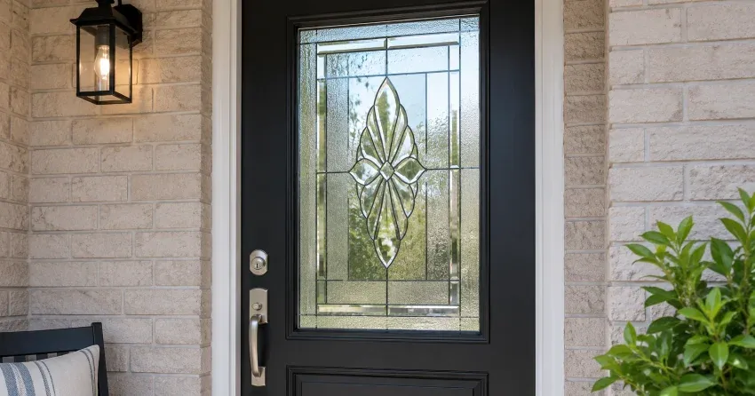 technician replacing a cracked decorative glass panel in Vista Hills, Waterloo