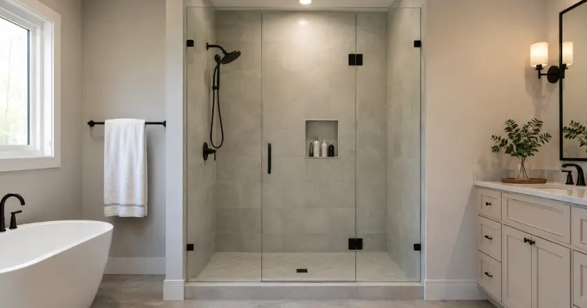 new frameless glass shower door installed in MacGregor Albert, Waterloo
